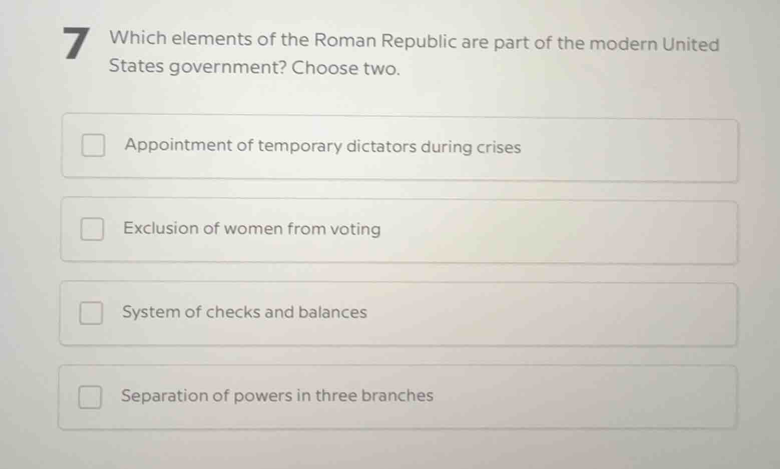 7 which elements of the roman republic are part of the modern united st…
