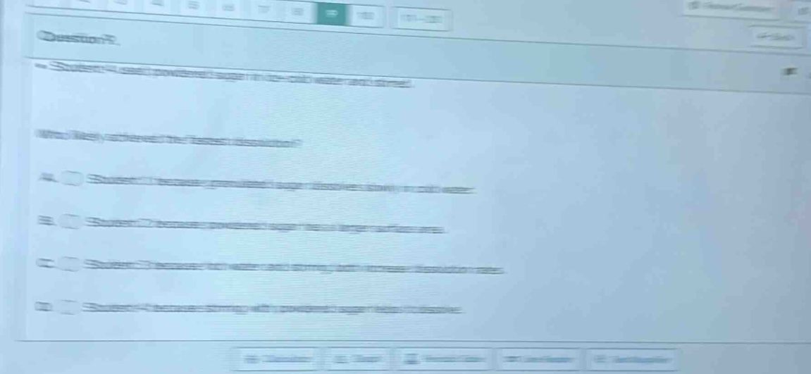 question 9. student 4: added powdered sugar in ice - cold water and sti…