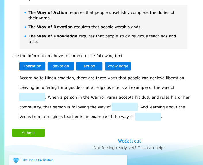 • the way of action requires that people unselfishly complete the dutie…