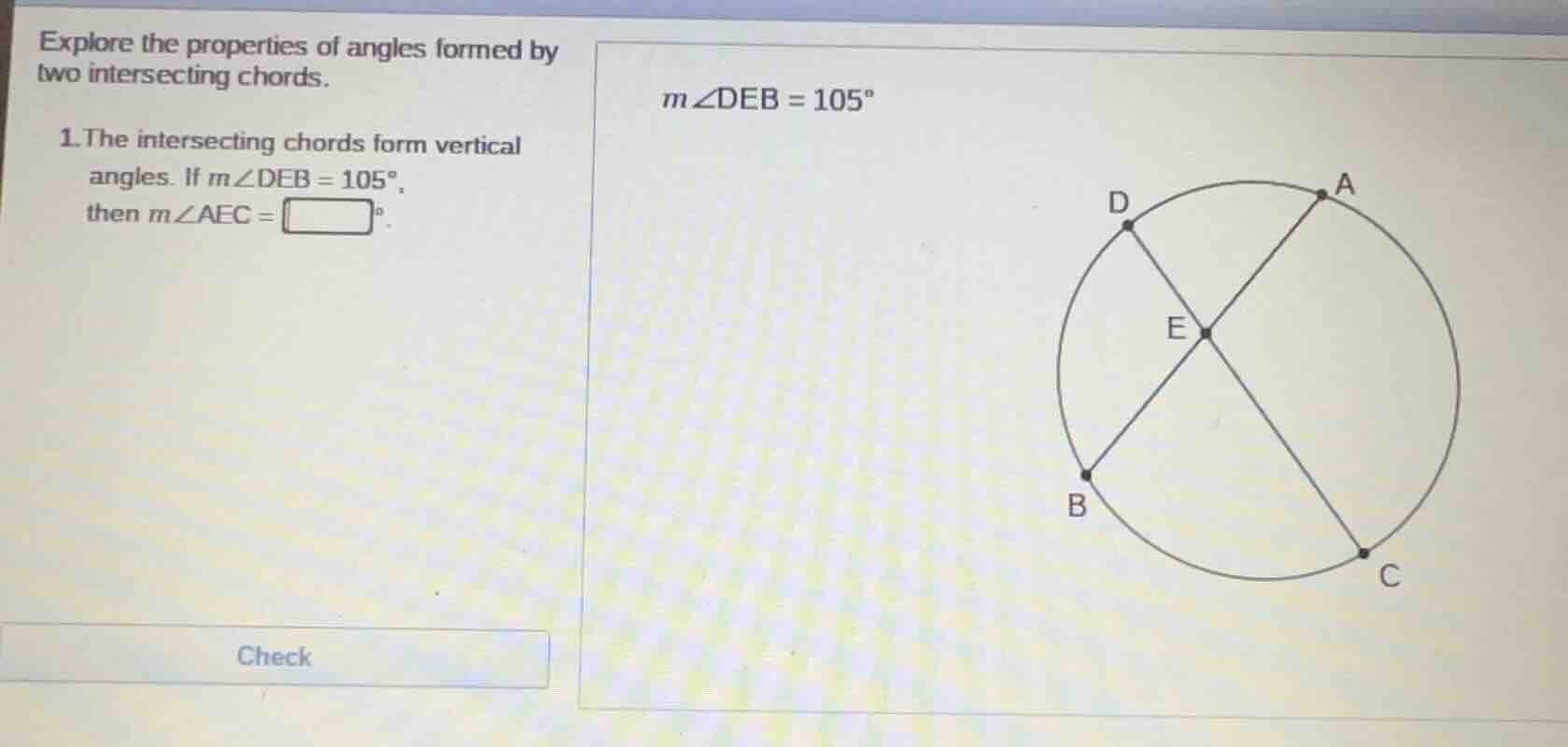 explore the properties of angles formed by two intersecting chords. 1. …