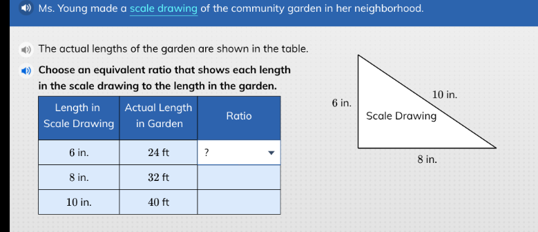 ms. young made a scale drawing of the community garden in her neighborh…