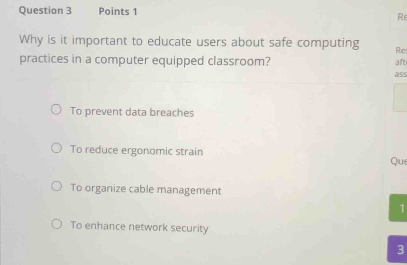 question 3 points 1 why is it important to educate users about safe com…