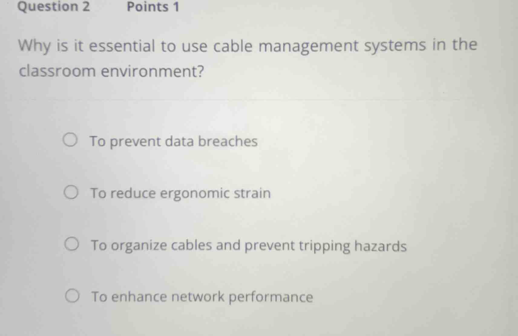 question 2 points 1 why is it essential to use cable management systems…