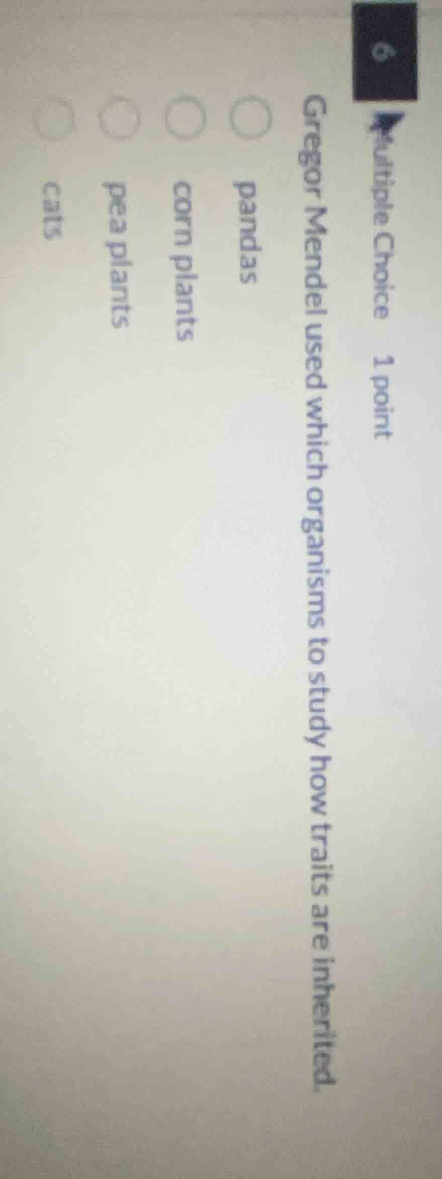 multiple choice 1 point gregor mendel used which organisms to study how…