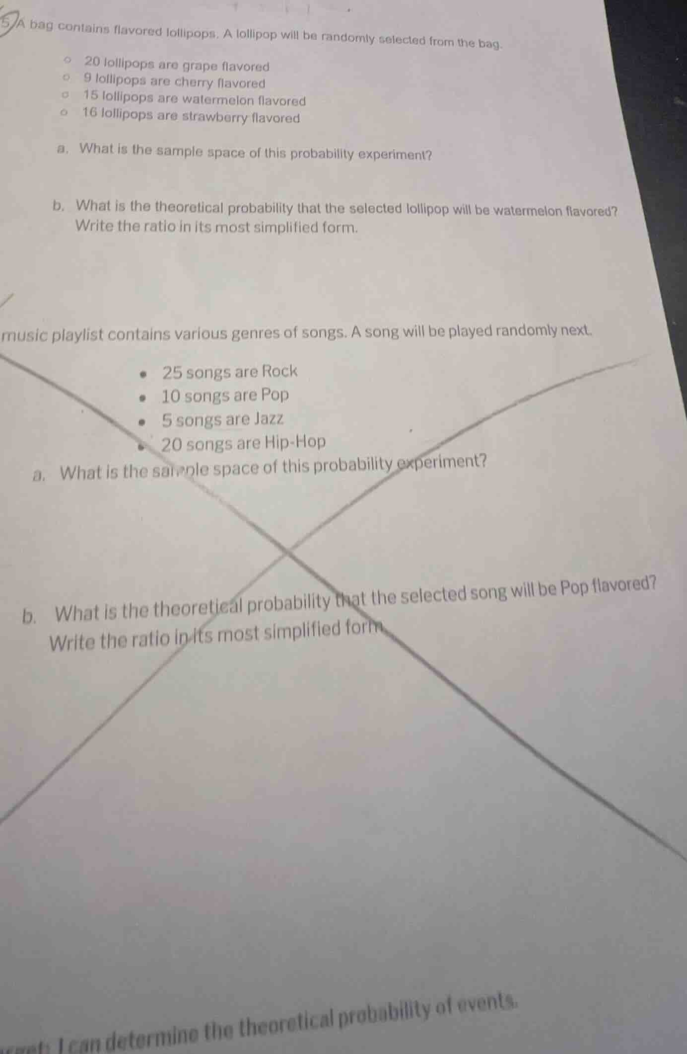 5) a bag contains flavored lollipops. a lollipop will be randomly selec…