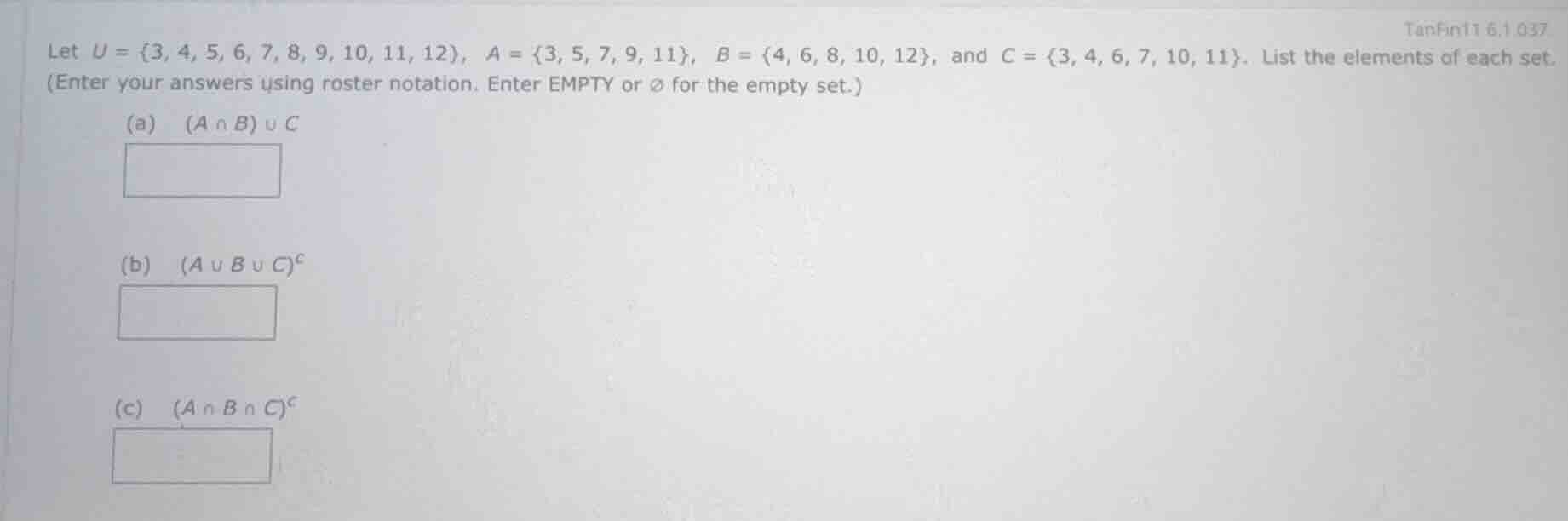 let u = {3, 4, 5, 6, 7, 8, 9, 10, 11, 12}, a = {3, 5, 7, 9, 11}, b = {4…