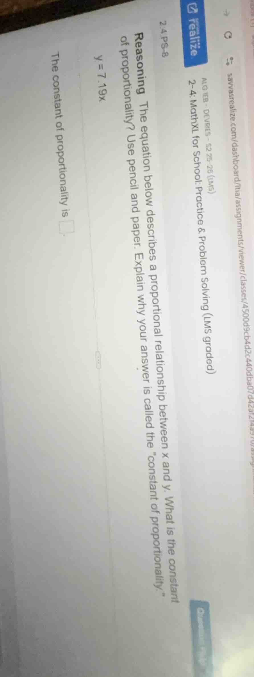 2aps-8 reasoning the equation below describes a proportional relationsh…