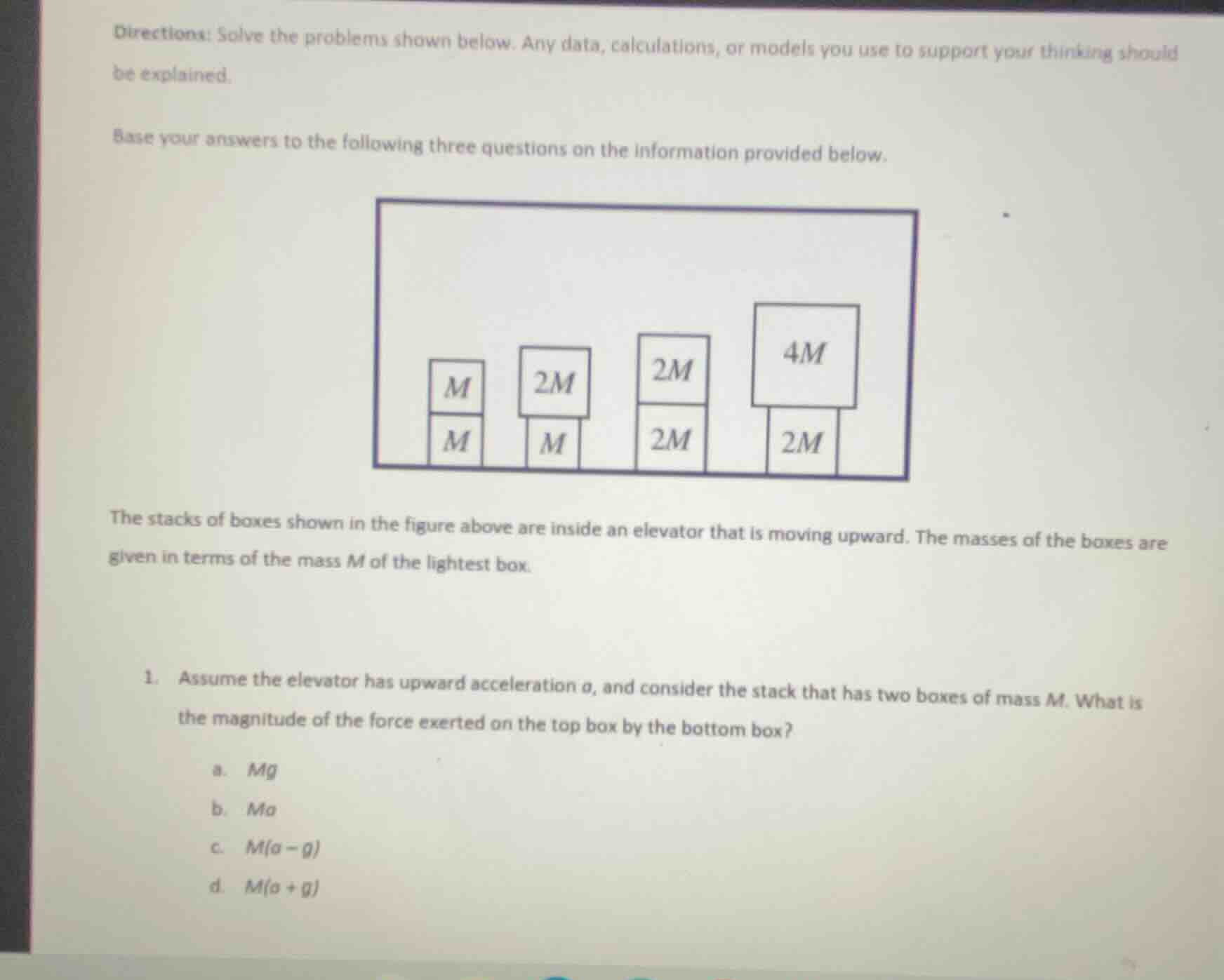 directions: solve the problems shown below. any data, calculations, or …