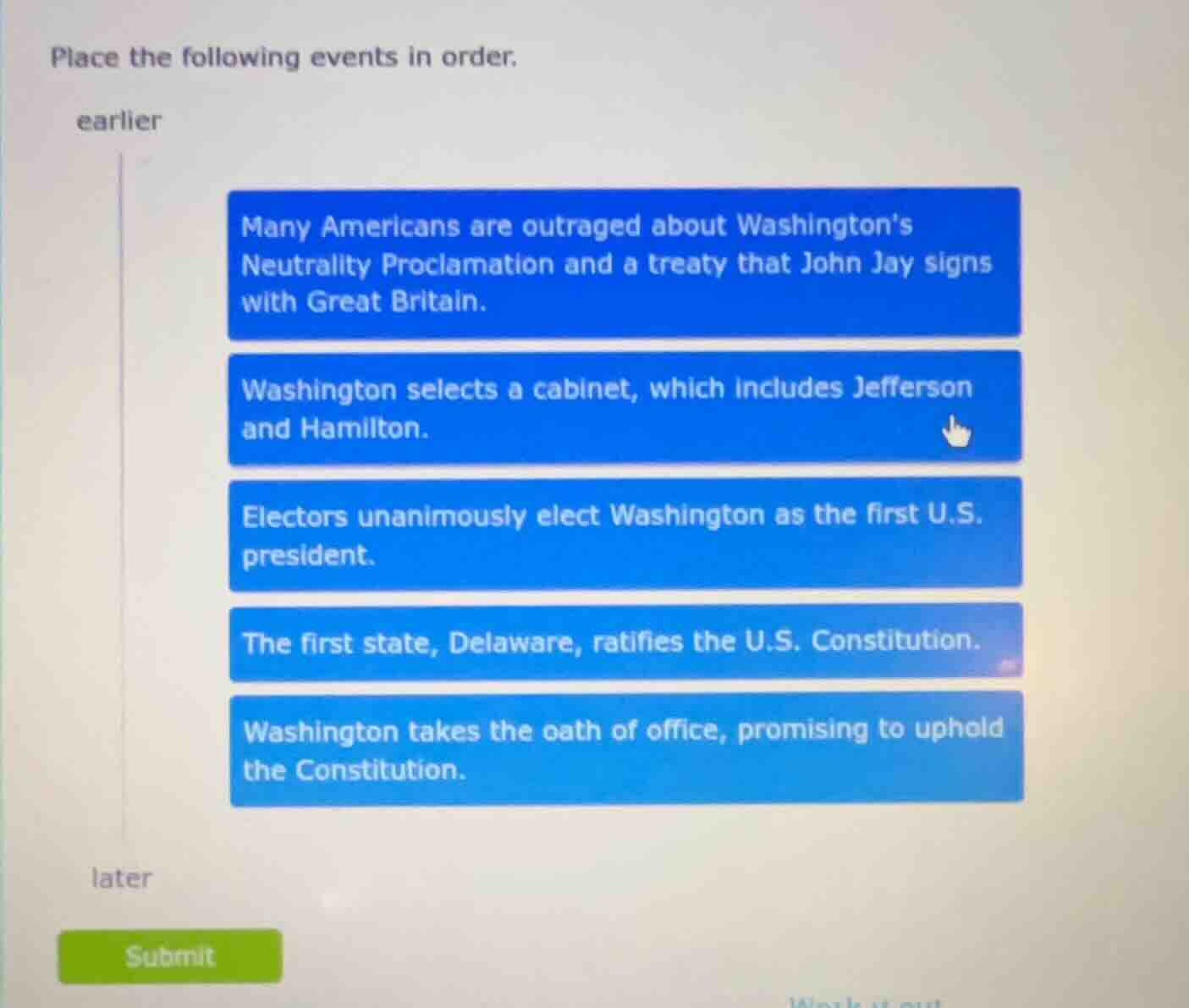 place the following events in order. earlier many americans are outrage…