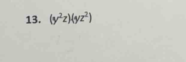 13. (y²z)(yz²)