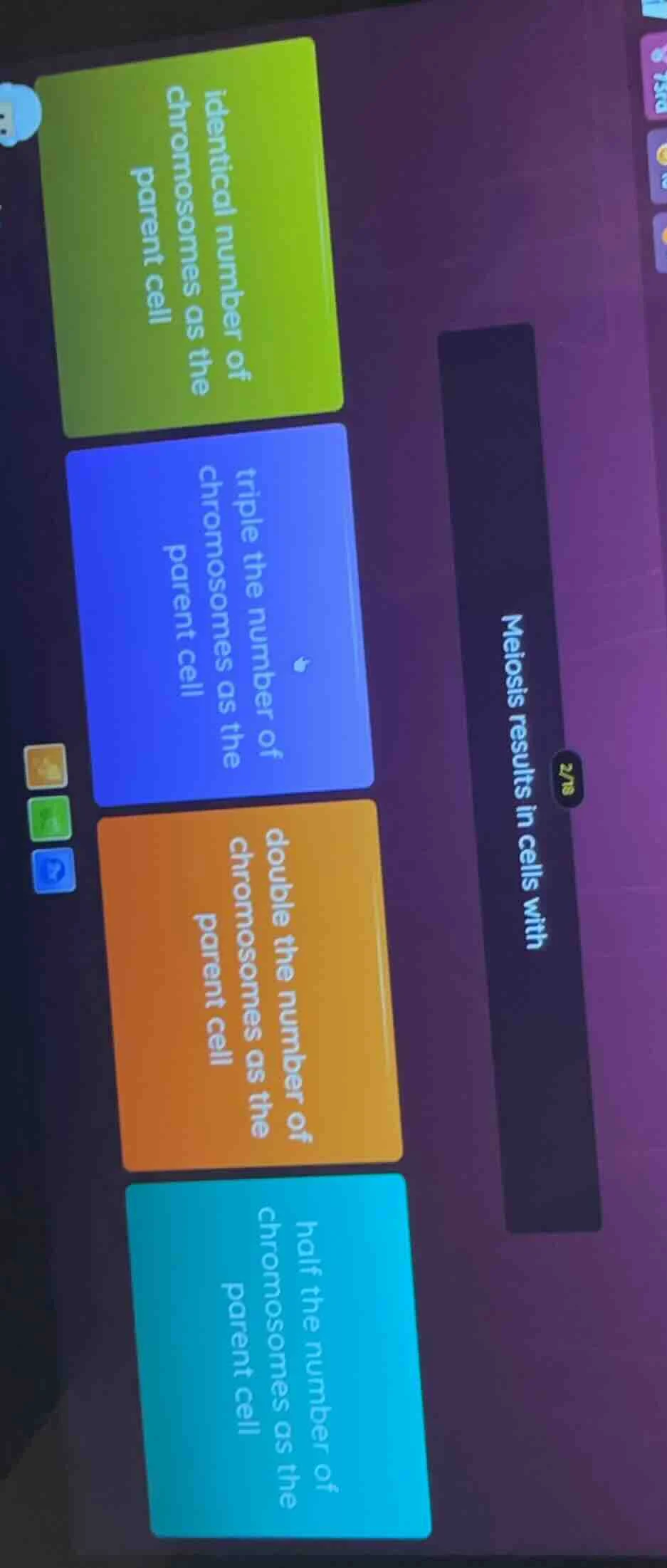 meiosis results in cells with identical number of chromosomes as the pa…