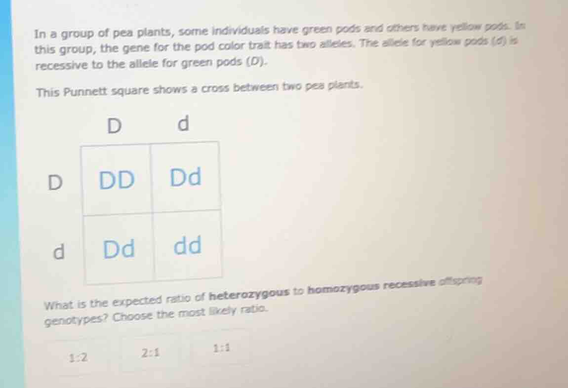 in a group of pea plants, some individuals have green pods and others h…