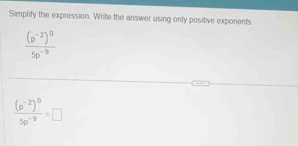 simplify the expression. write the answer using only positive exponents…