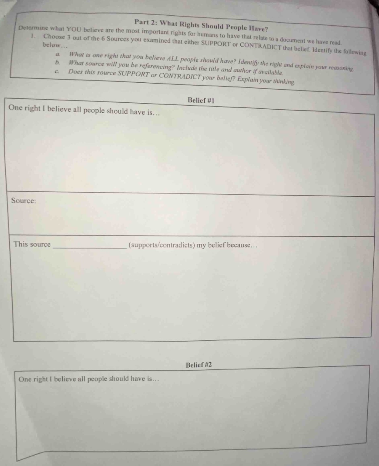 part 2: what rights should people have? determine what you believe are …