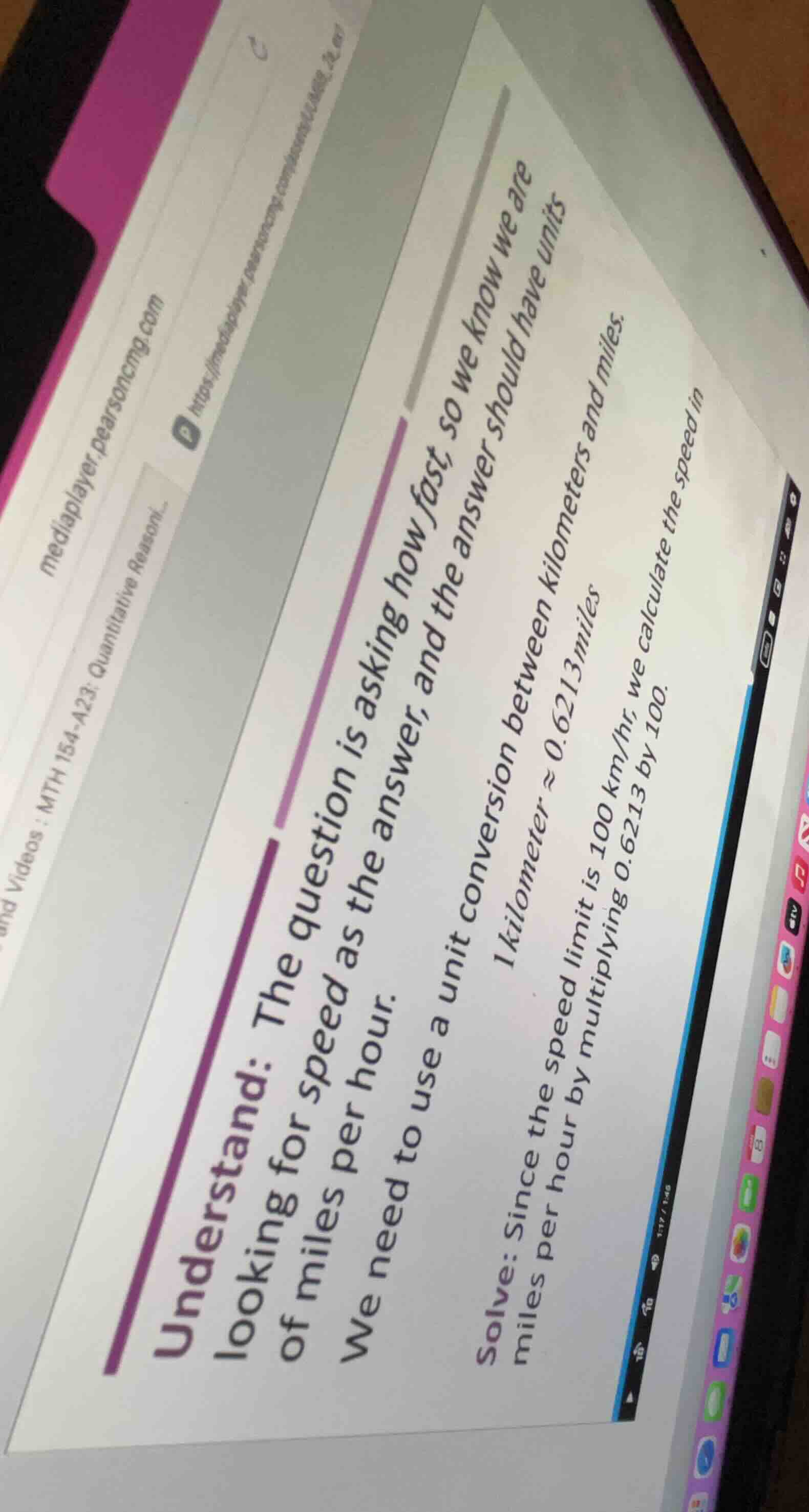 understand: the question is asking how fast, looking for speed as the a…