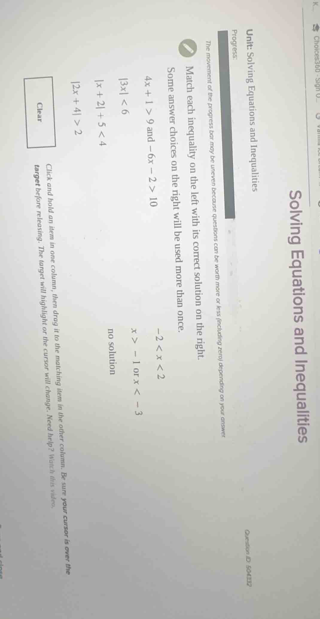 unit: solving equations and inequalities progress: the movement of the …