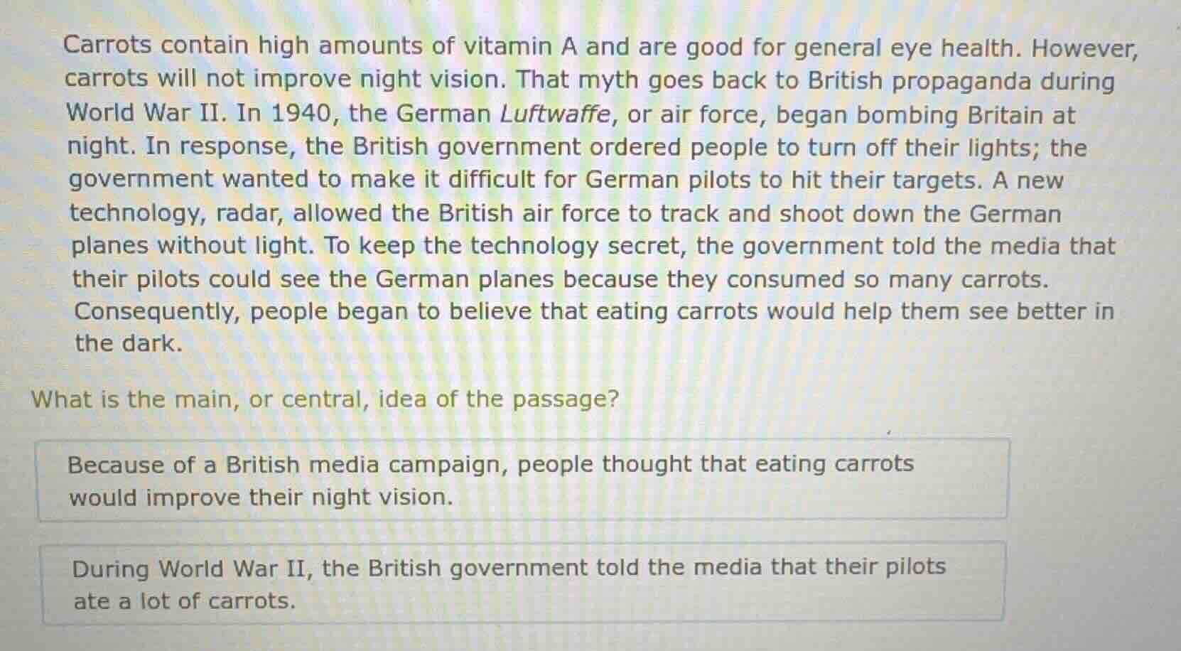 carrots contain high amounts of vitamin a and are good for general eye …