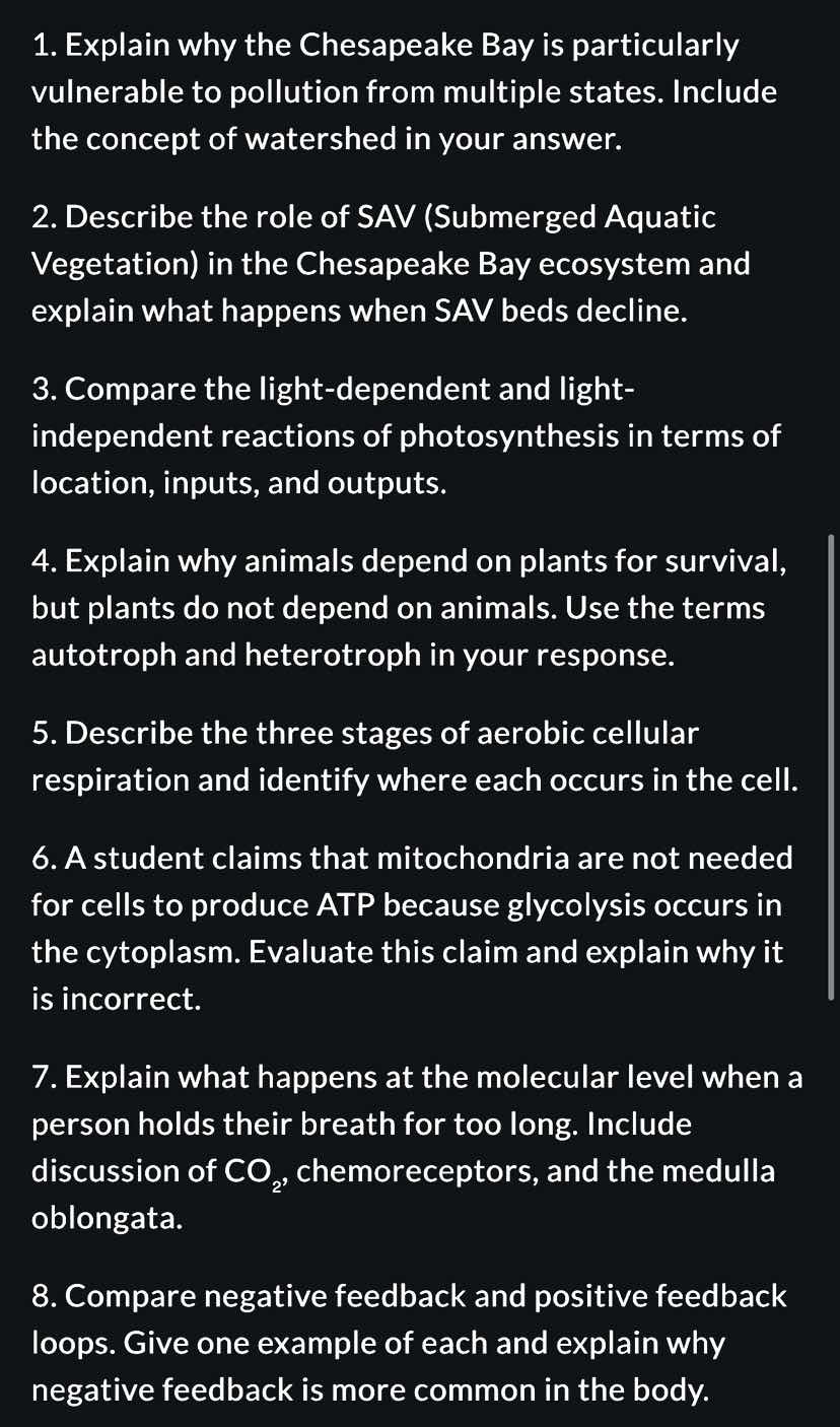 1. explain why the chesapeake bay is particularly vulnerable to polluti…