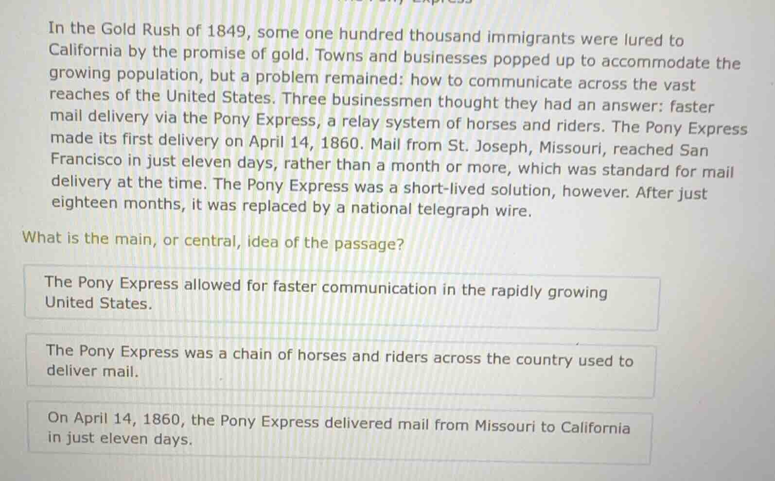 in the gold rush of 1849, some one hundred thousand immigrants were lur…