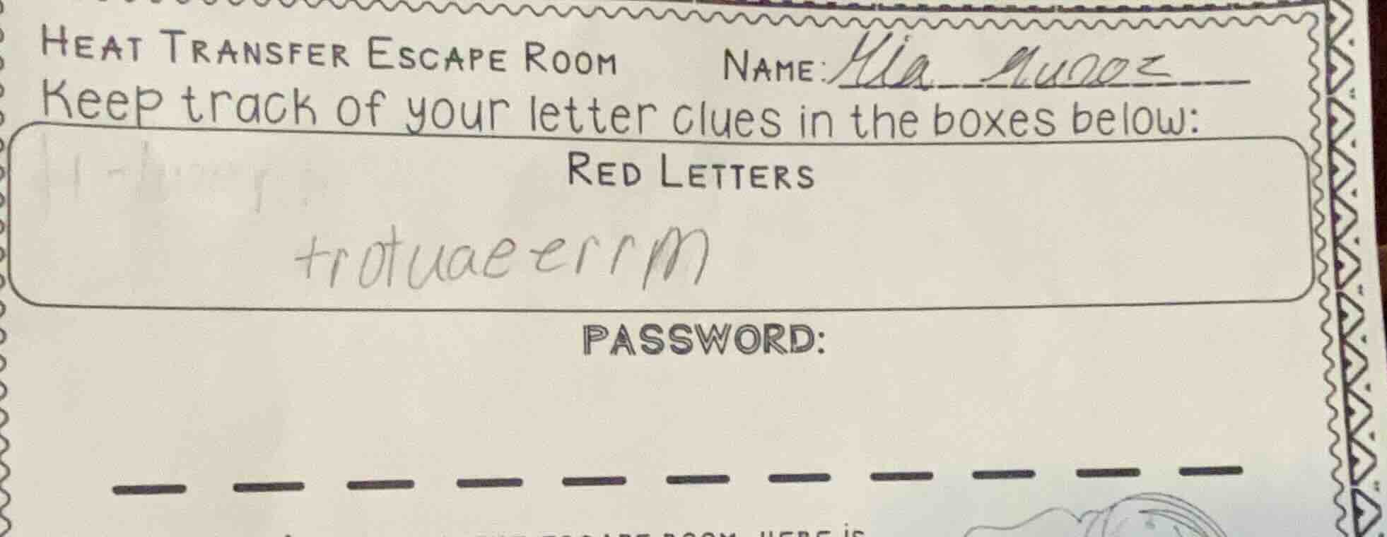 heat transfer escape room name: mia muoz keep track of your letter clue…