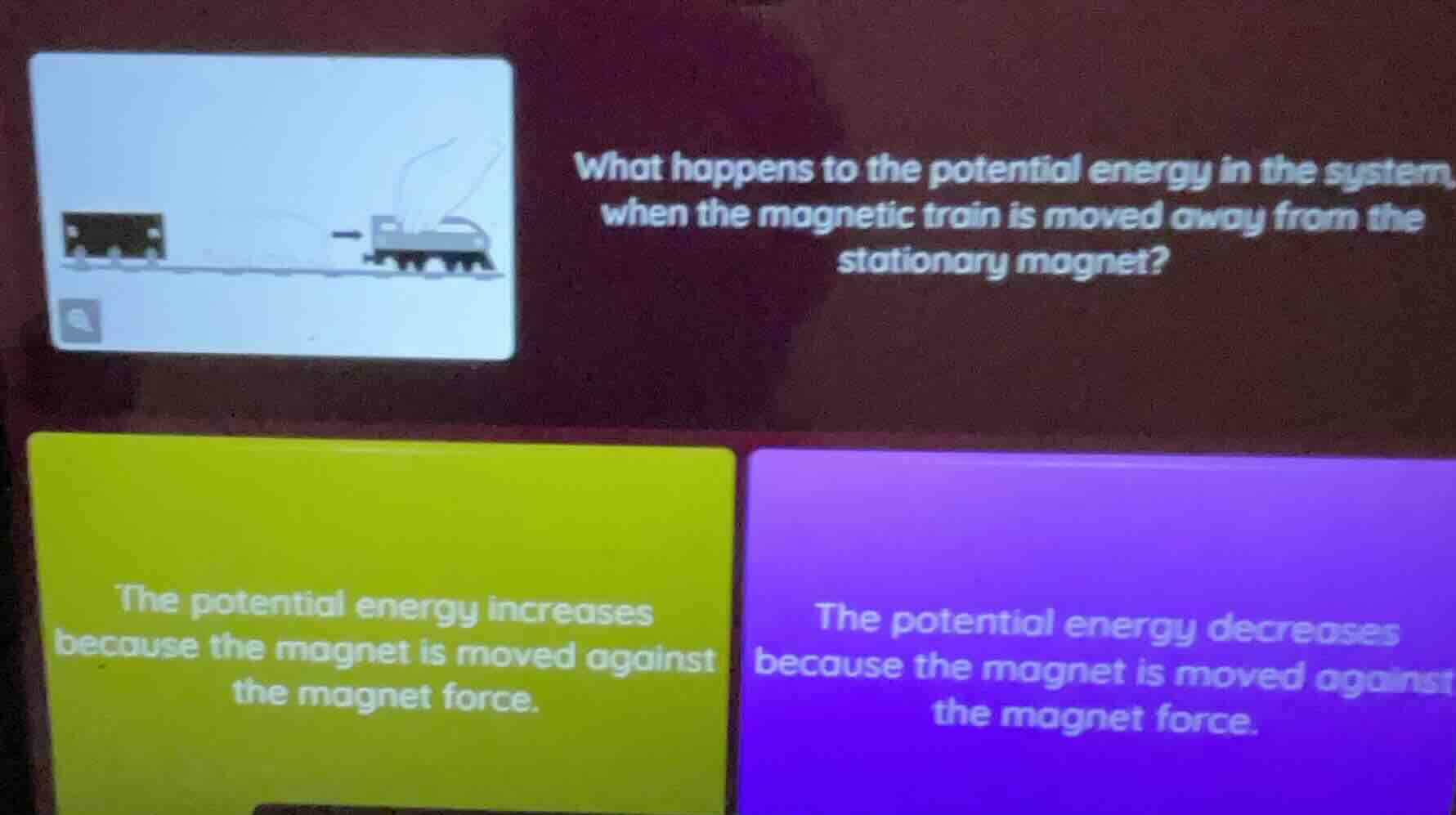 what happens to the potential energy in the system when the magnetic tr…