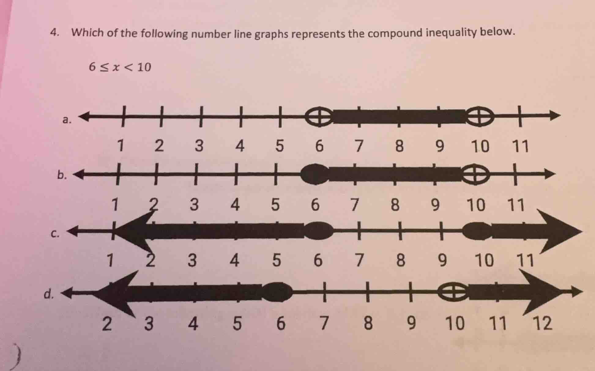 4. which of the following number line graphs represents the compound in…