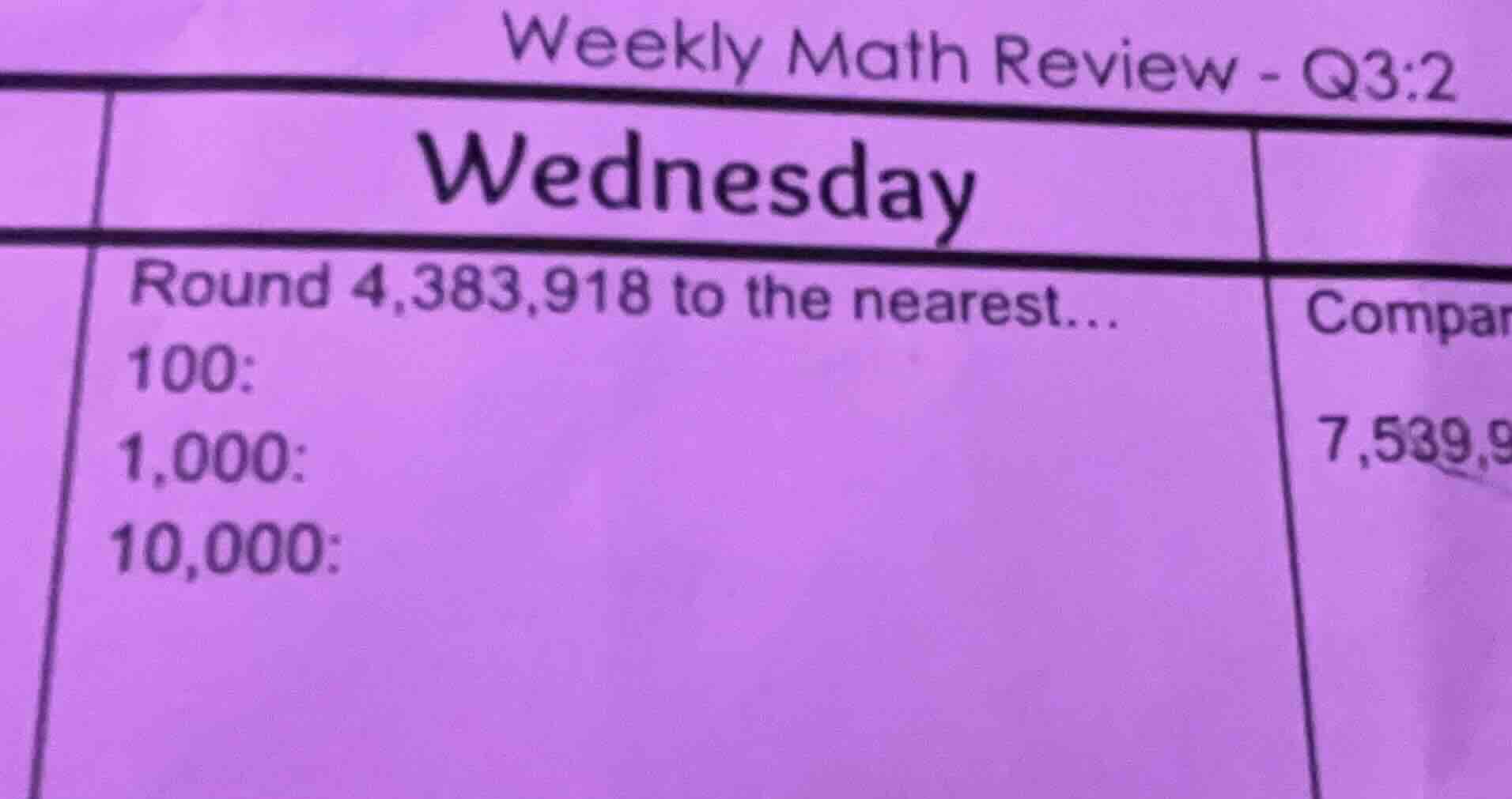 weekly math review - q3:2 wednesday round 4,383,918 to the nearest... 1…