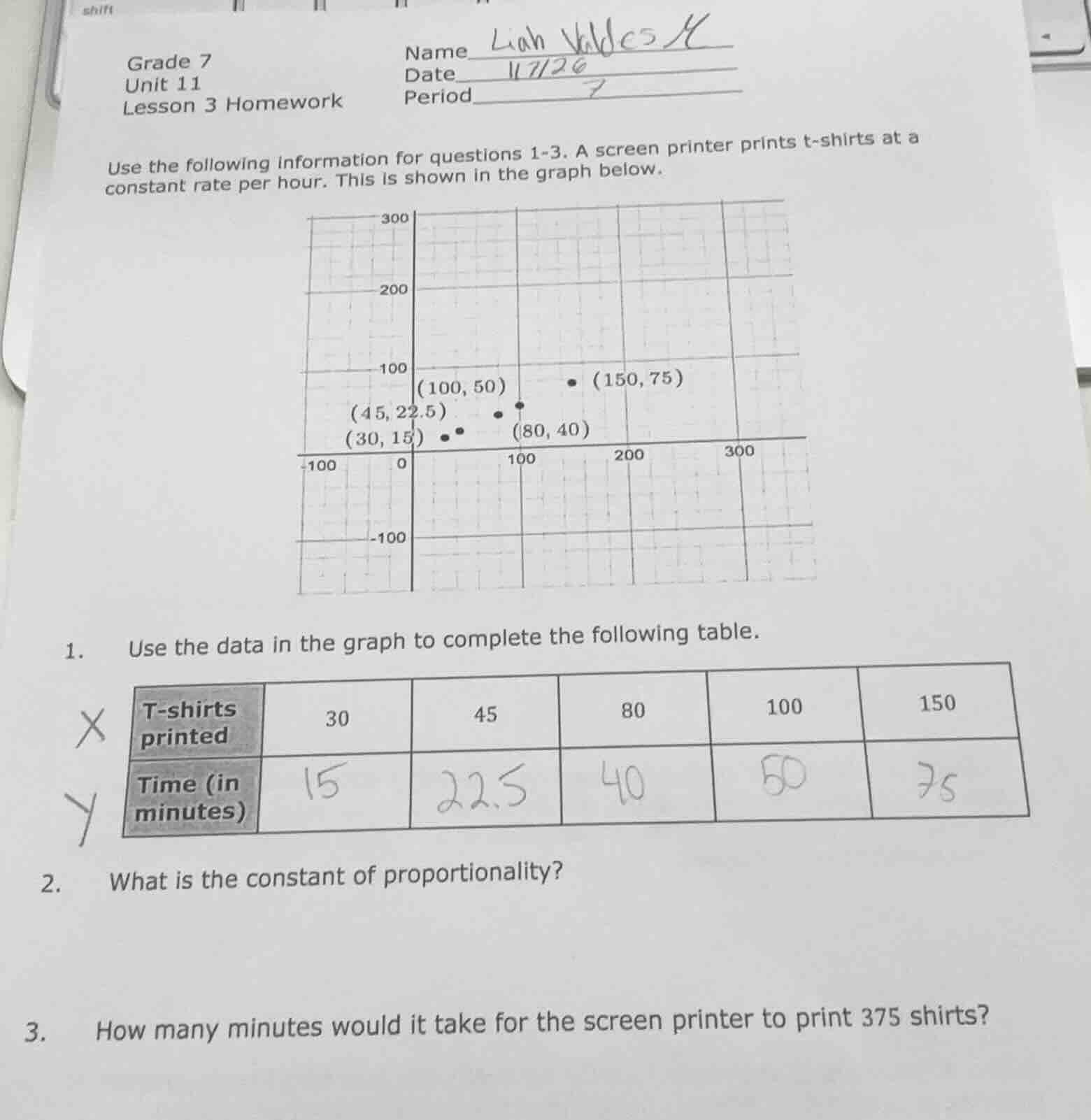 grade 7 unit 11 lesson 3 homework name liam date 1/7/26 period 7 use th…