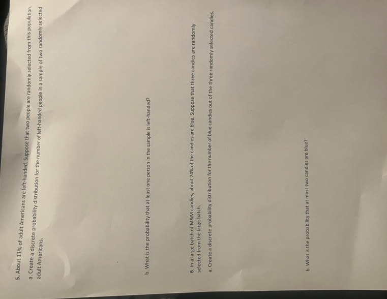 5. about 13% of adult americans are left - handed. suppose that two peo…