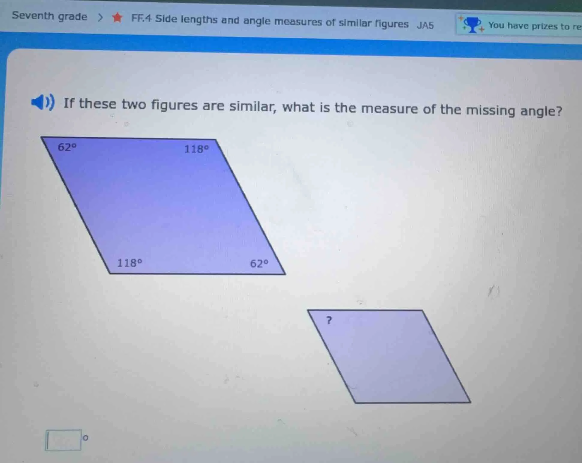 seventh grade > ★ ff.4 side lengths and angle measures of similar figur…