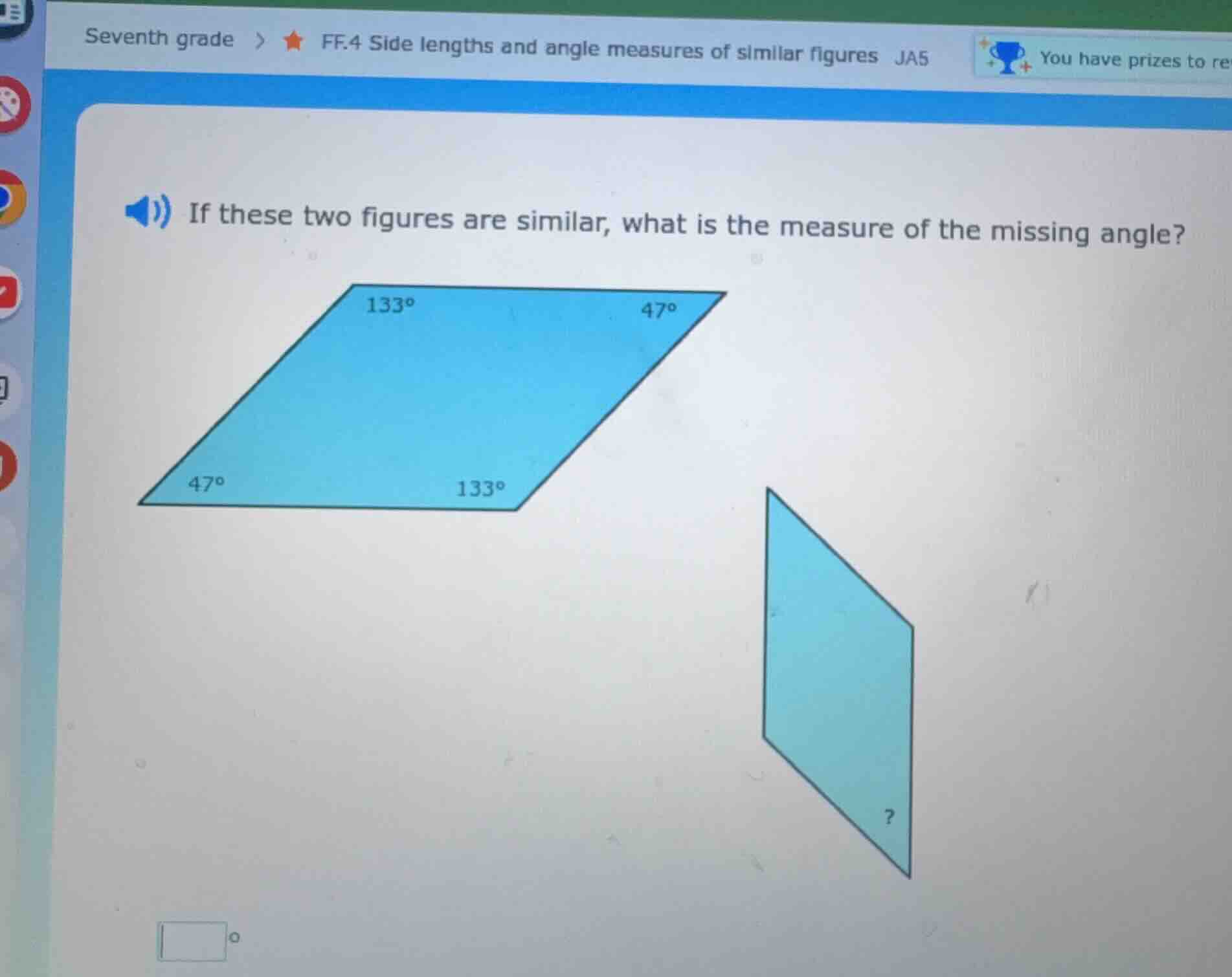seventh grade > ★ ff.4 side lengths and angle measures of similar figur…