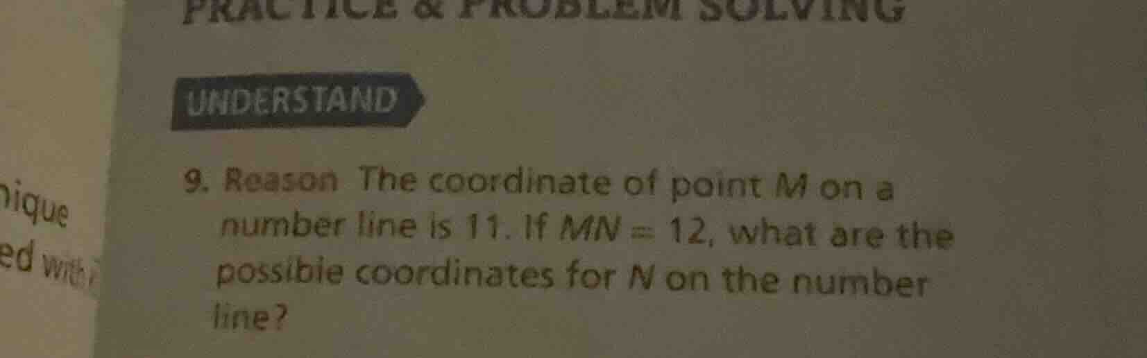 9. reason the coordinate of point m on a number line is 11. if mn = 12,…