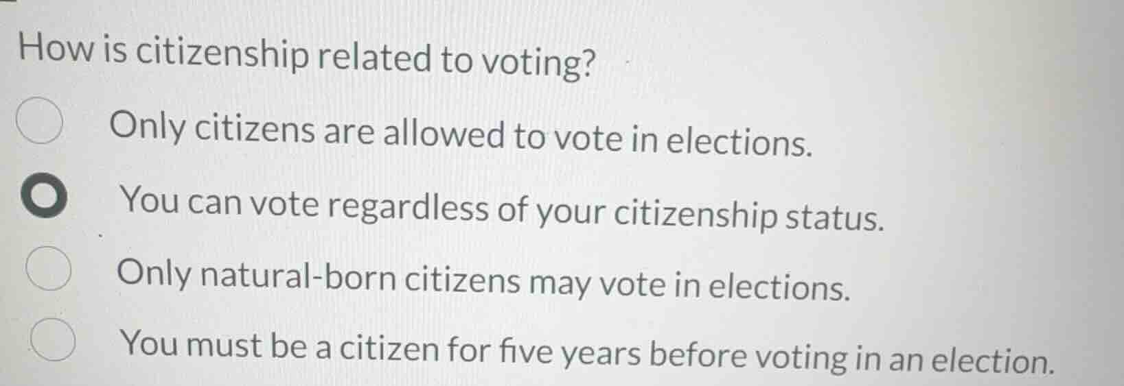 how is citizenship related to voting? only citizens are allowed to vote…