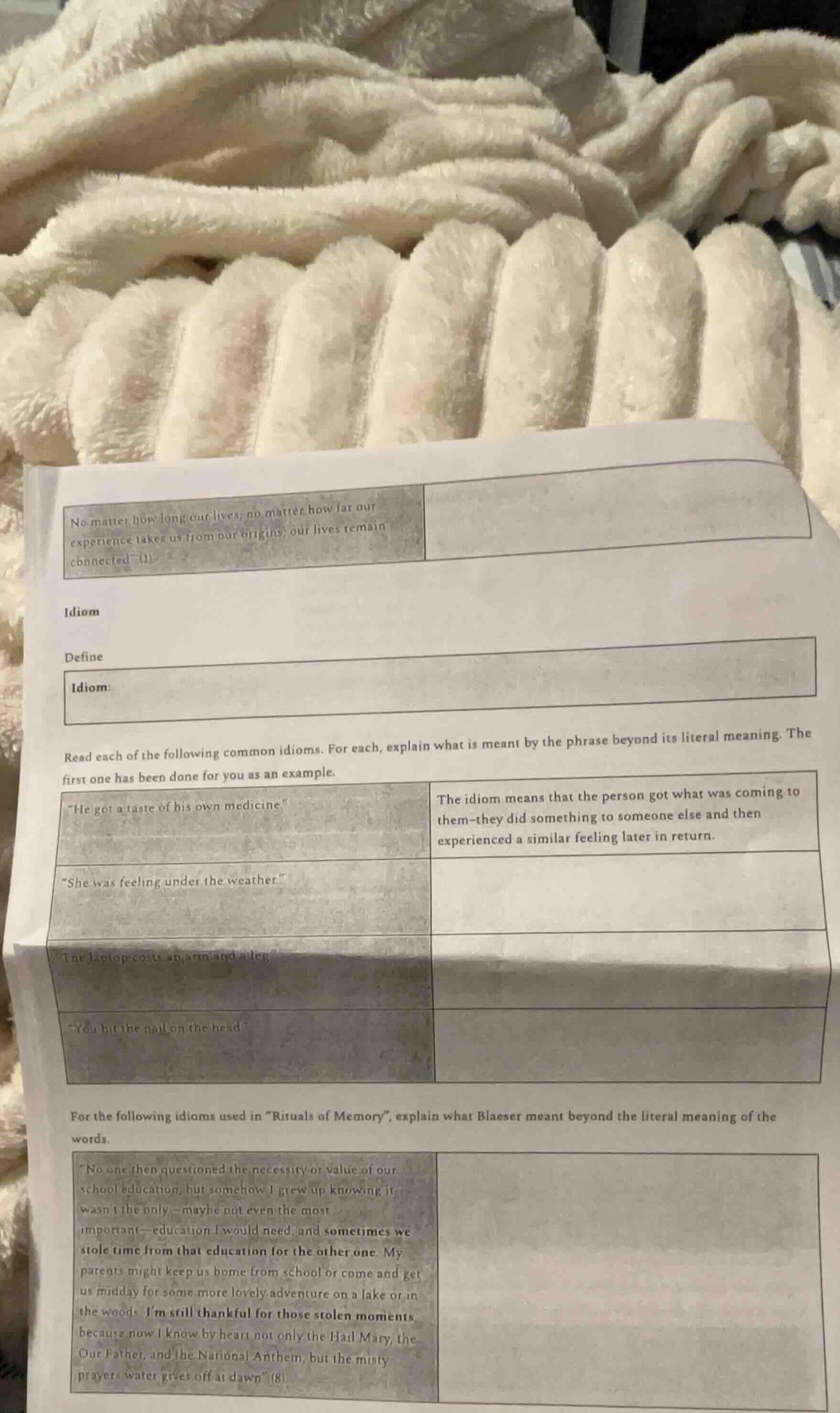 no matter how long our lives, no matter how far our experience takes us…