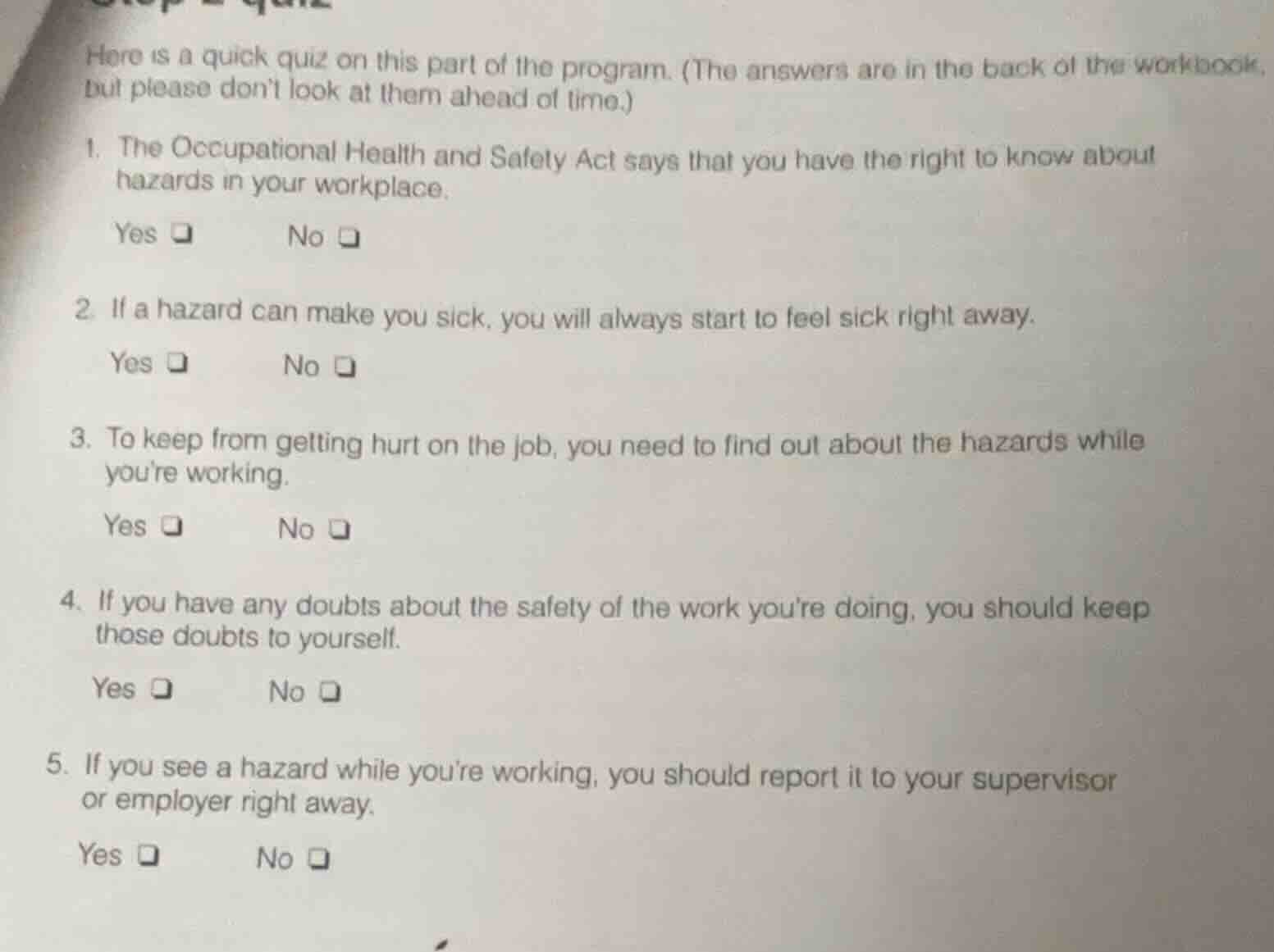 here is a quick quiz on this part of the program. (the answers are in t…