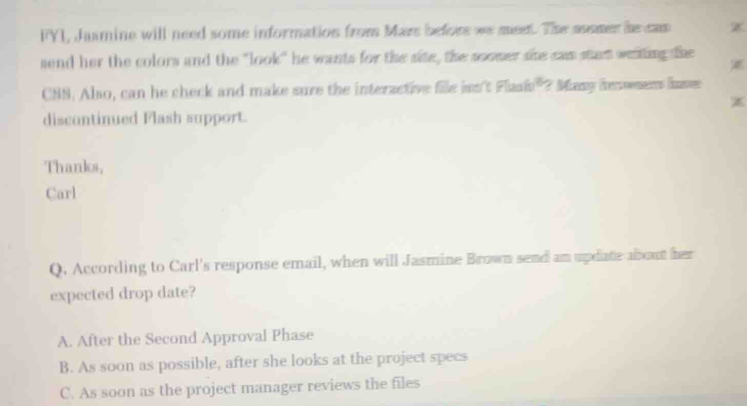 fyi, jasmine will need some information from marc before we meet. the s…