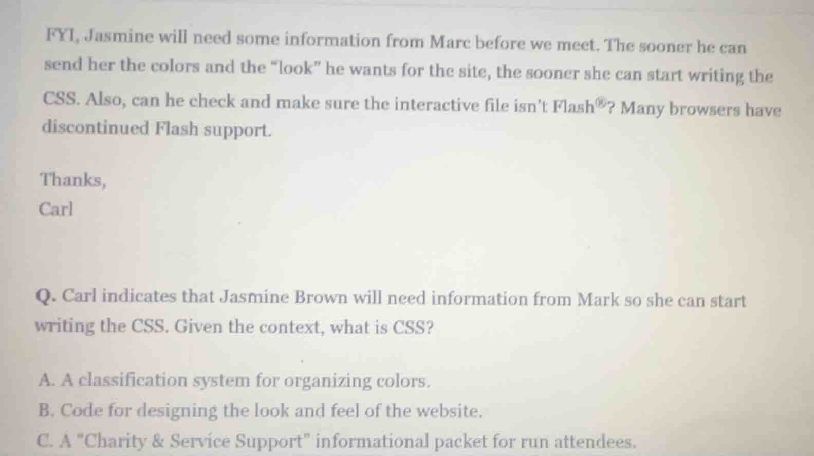 fyi, jasmine will need some information from marc before we meet. the s…
