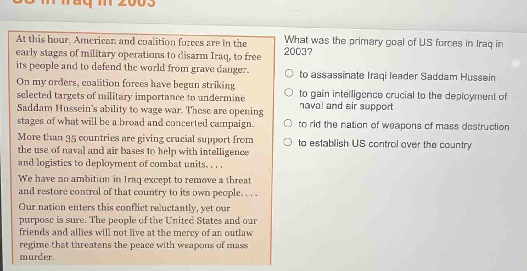 at this hour, american and coalition forces are in the early stages of …