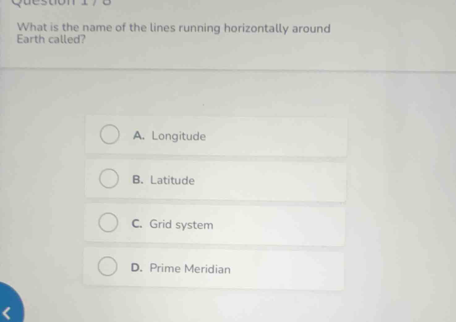 question 1/8 what is the name of the lines running horizontally around …