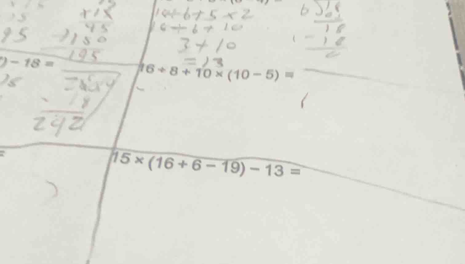 15×(16 + 6 - 19) - 13 =