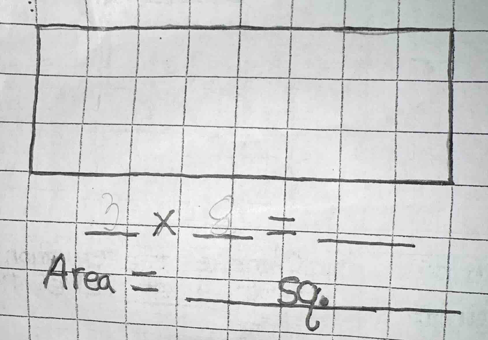3 × 8 = area = sq.
