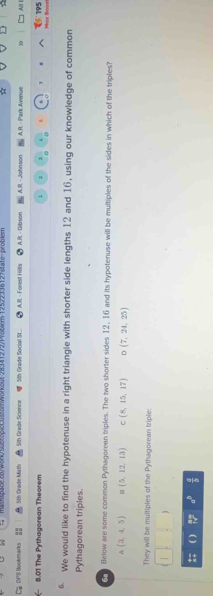 we would like to find the hypotenuse in a right triangle with shorter s…