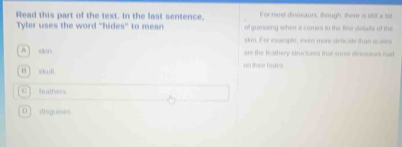 read this part of the text. in the last sentence, tyler uses the word \…