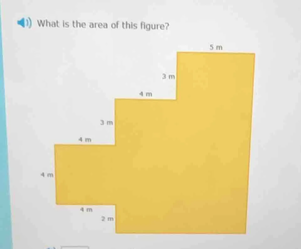 what is the area of this figure? (the figure has dimensions: 5 m, 3 m, …