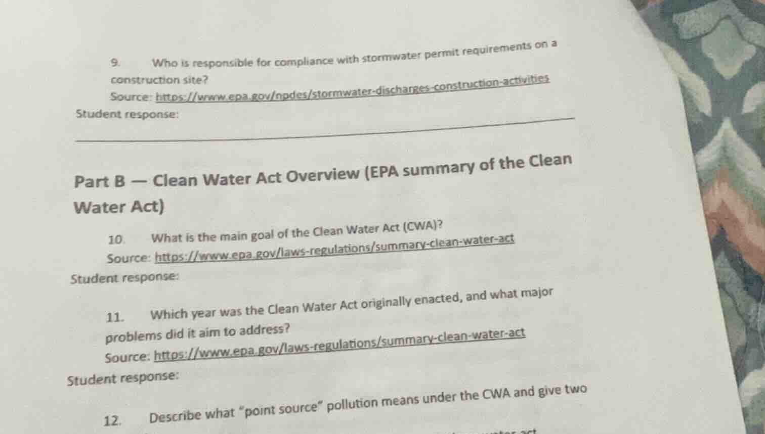 9. who is responsible for compliance with stormwater permit requirement…