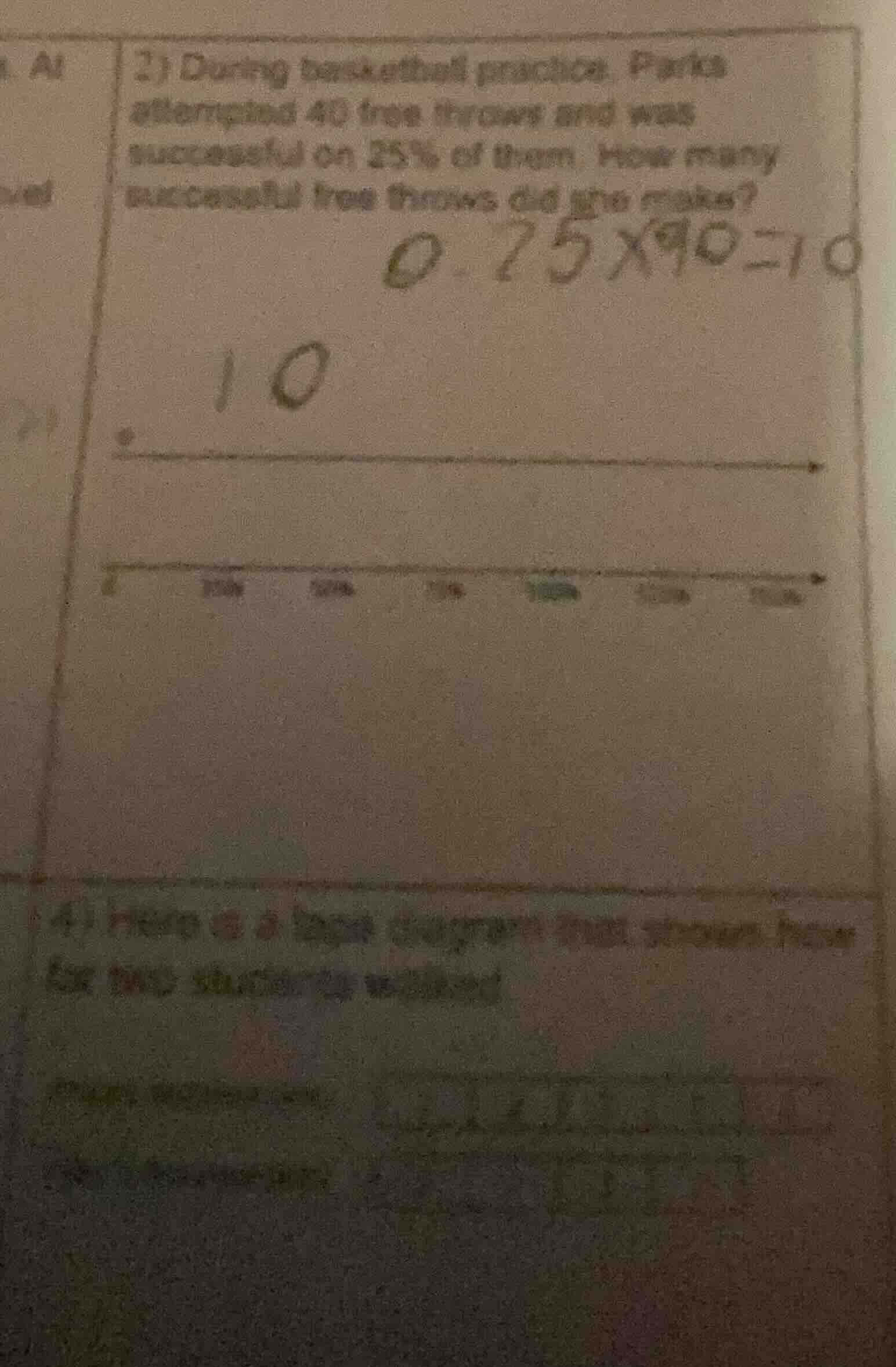 1) during basketball practice, parks attempted 40 free throws and was s…