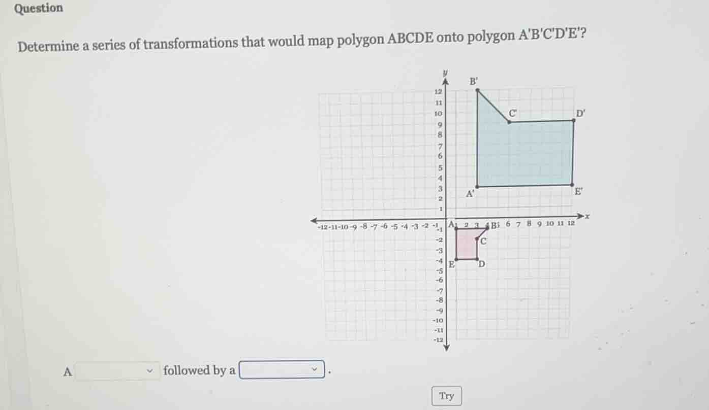 question determine a series of transformations that would map polygon a…