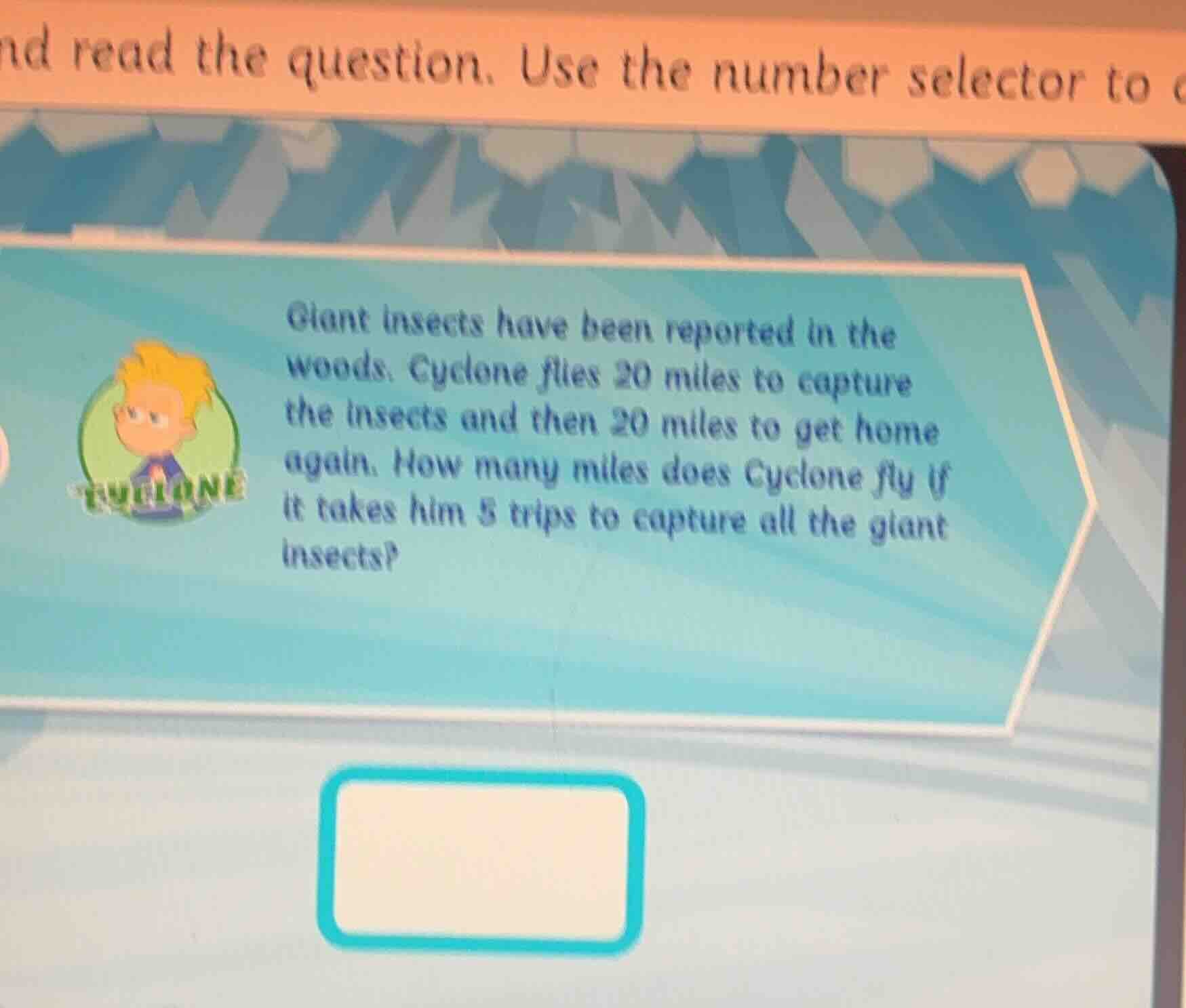 giant insects have been reported in the woods. cyclone flies 20 miles t…