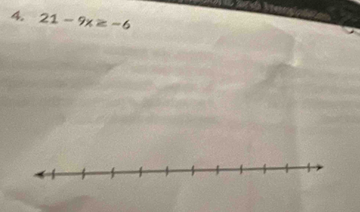 4. 21 - 9x ≥ -6