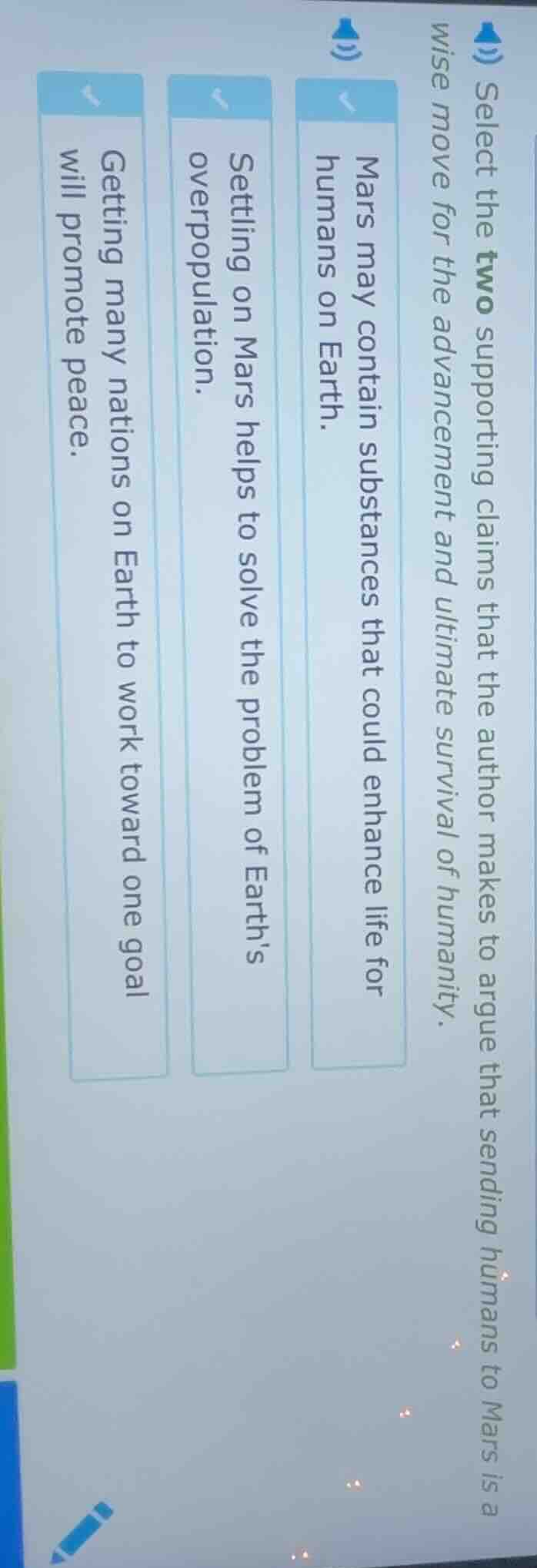 select the two supporting claims that the author makes to argue that se…
